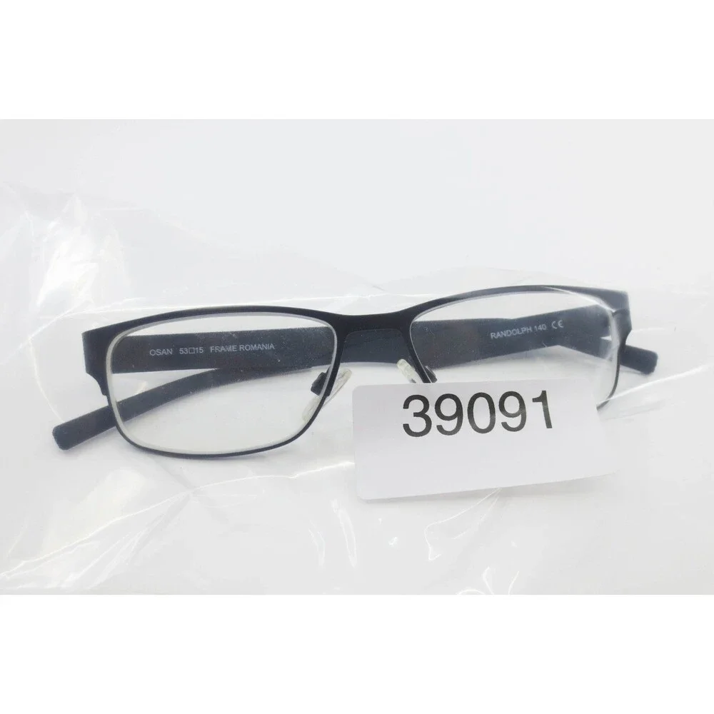 Randolph Osan Eyeglasses Matte Black Rectangular Metal Frame 53-15-140 Romania